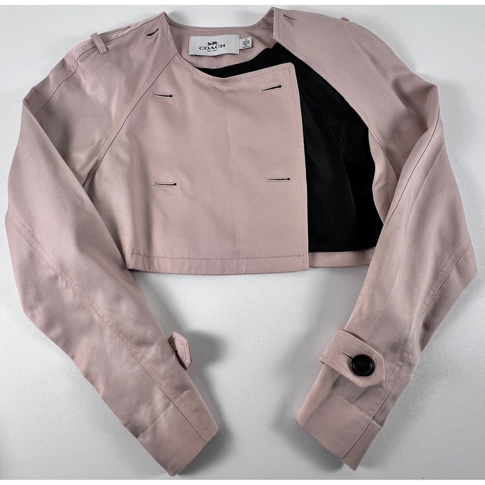 Rare Coach Convertible Trench Coat Dress XS Quartz Pink Detachable Sleeve $695 - Picture 10 of 10